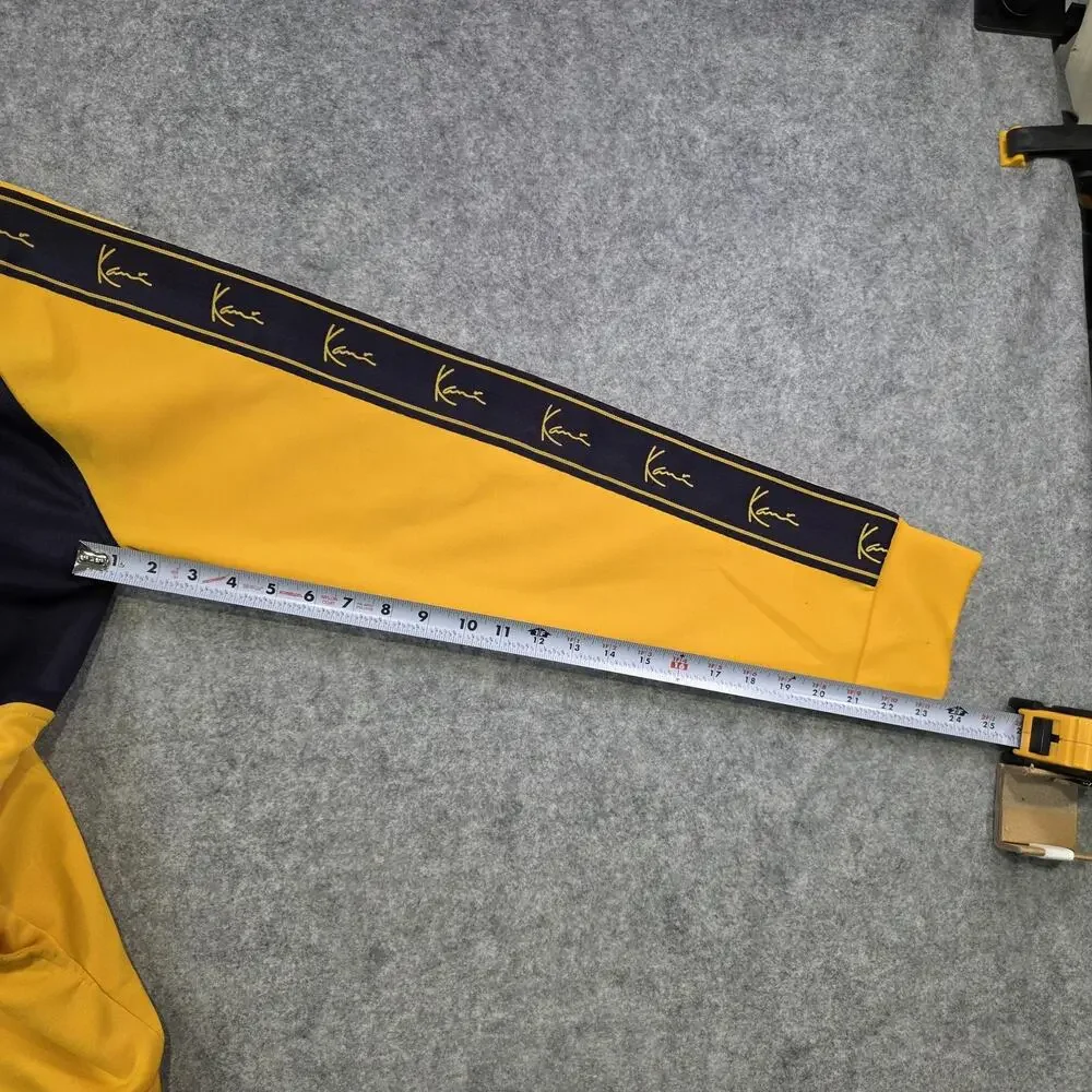 VTG Karl Kani Track Jacket Mens 4XL Big & Tall‎ Yellow Navy Colorblock Full Zip